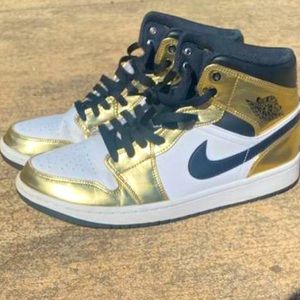 Slightly Worn Gold Jordans